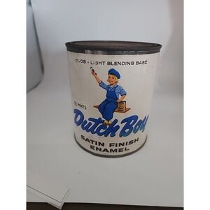 Vintage Dutch Boy Satin Finish Enamel Paint Can 1 Pint Light Blending Base Coll
